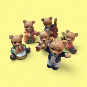 Homco Musical Bear Band Figurines #1422 Set of 6 Vintage  Orchestra
